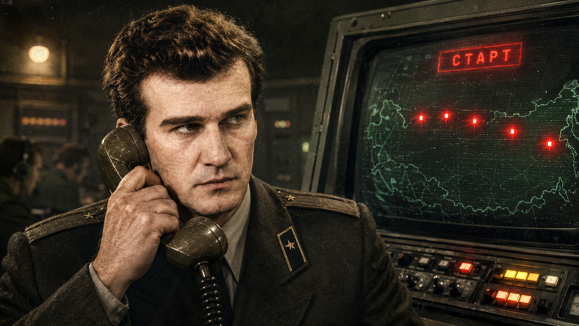 Cold War-style thumbnail with a military officer in a command room